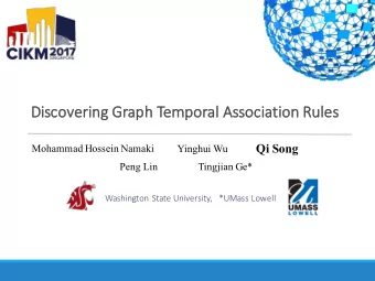 Di  Discovering Graph Temporal Association Rules  Qi Song  Mohammad Hossein Namaki  Yinghui Wu