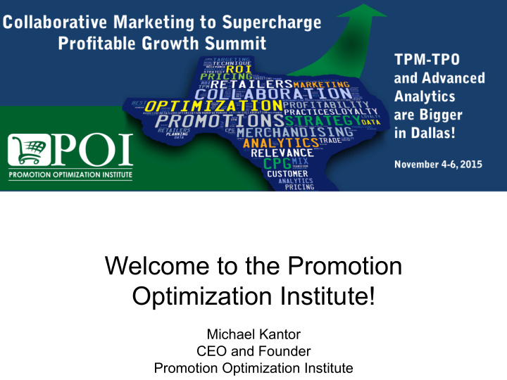 welcome to the promotion optimization institute