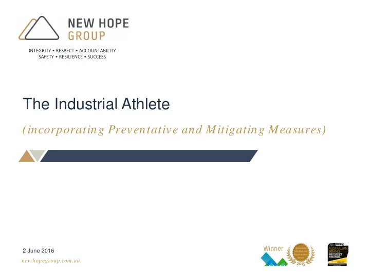 the industrial athlete