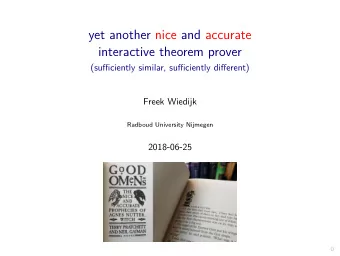 yet another nice and accurate  interactive theorem prover  (sufficiently similar, sufficiently