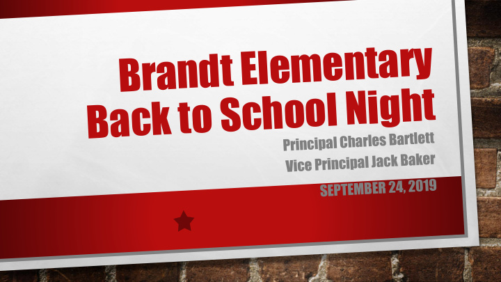 brandt elementary back to school night