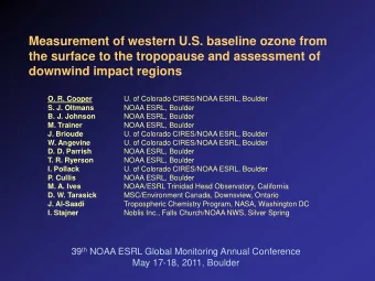 Measurement of western U.S. baseline ozone from  the surface to the tropopause and assessment of