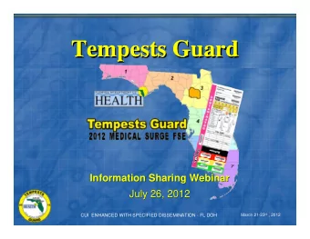 Tempests Guard  Tempests Guard  Tempests Guard  Information Sharing Webinar  Information Sharing