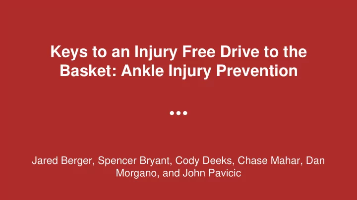 basket ankle injury prevention