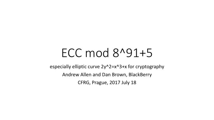ecc mod 8 91 5
