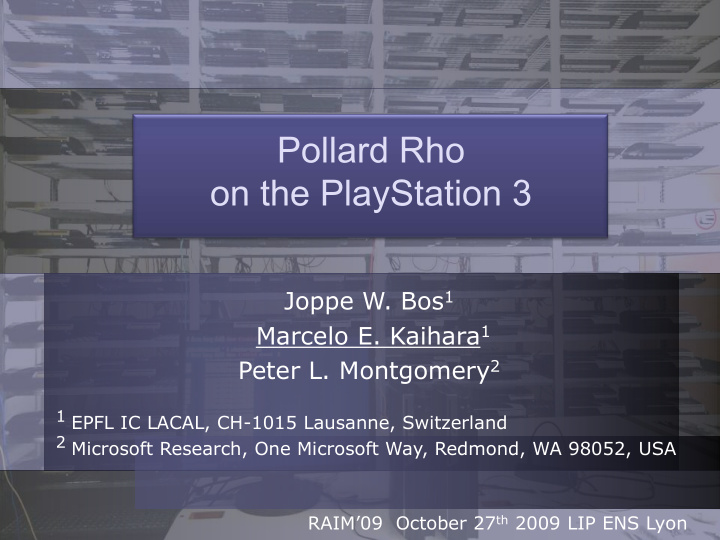 pollard rho on the playstation 3