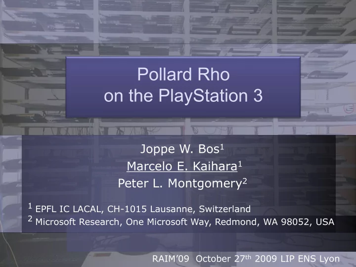 pollard rho on the playstation 3
