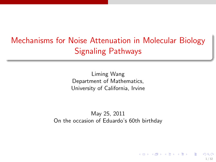 mechanisms for noise attenuation in molecular biology