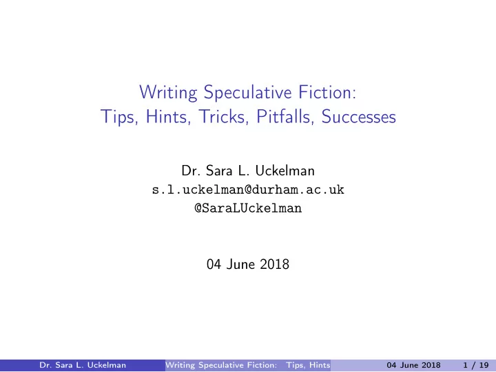 writing speculative fiction tips hints tricks pitfalls