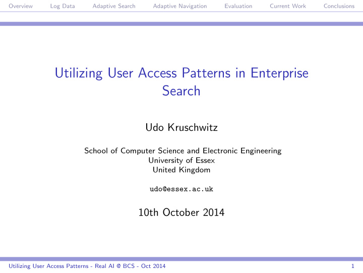 utilizing user access patterns in enterprise search