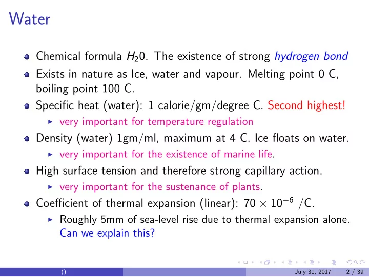 water