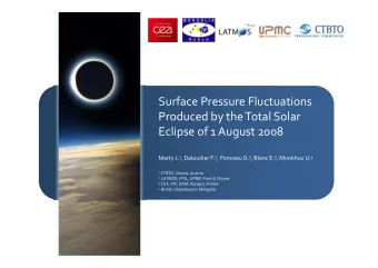 Surface Pressure Fluctuations Produced by the Total Solar Eclipse of 1 August 2008 Marty J. 1 ,