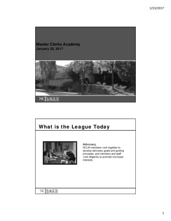 What is the League Today  1  1/23/2017  What is the League Today  What is the League Today  2