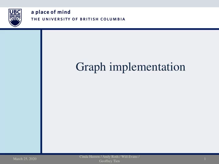 graph implementation