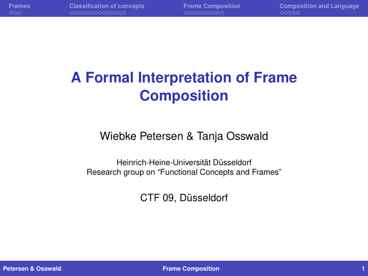 a formal interpretation of frame composition