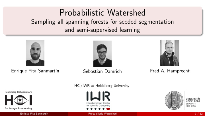 probabilistic watershed