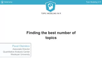 Finding the best number of  topics  Pavel Oleinikov  Associate Director  Quantitative Analysis
