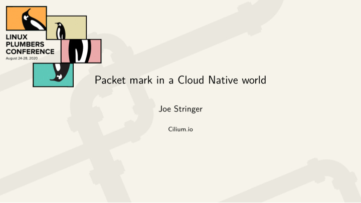 packet mark in a cloud native world