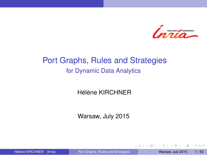 port graphs rules and strategies