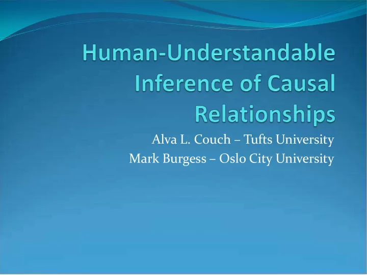 alva l couch tufts university mark burgess oslo city