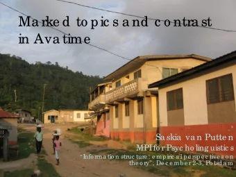 Ma rke d to pic s a nd c o ntra st  in Ava time  Sa skia  va n Putte n  MPI  fo r Psyc ho ling