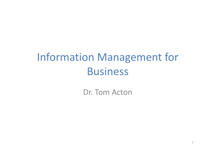 information management for business