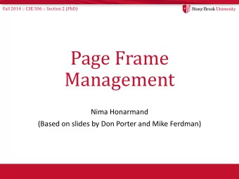 Management  Nima Honarmand  (Based on slides by Don Porter and Mike Ferdman)  Fall 2014 :: CSE 506