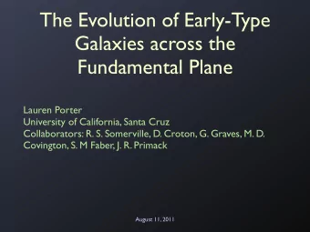 The Evolution of Early-Type  Galaxies across the  Fundamental Plane  Lauren Porter  University of