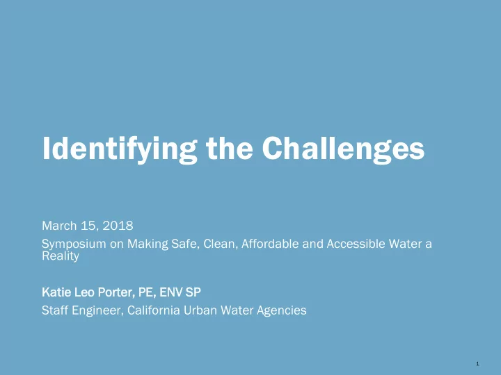 identifying the challenges