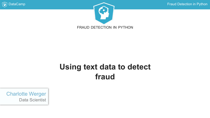 using text data to detect fraud