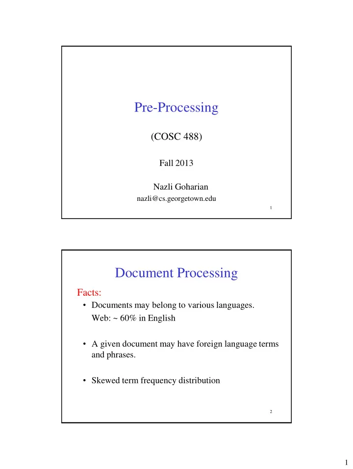 pre processing