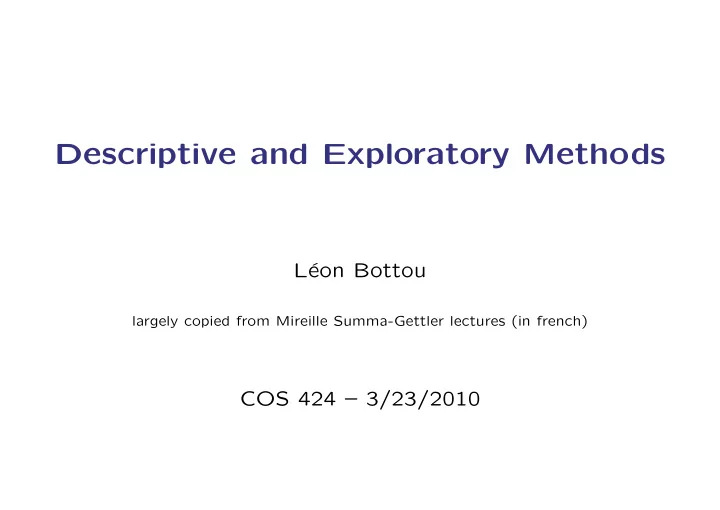 descriptive and exploratory methods