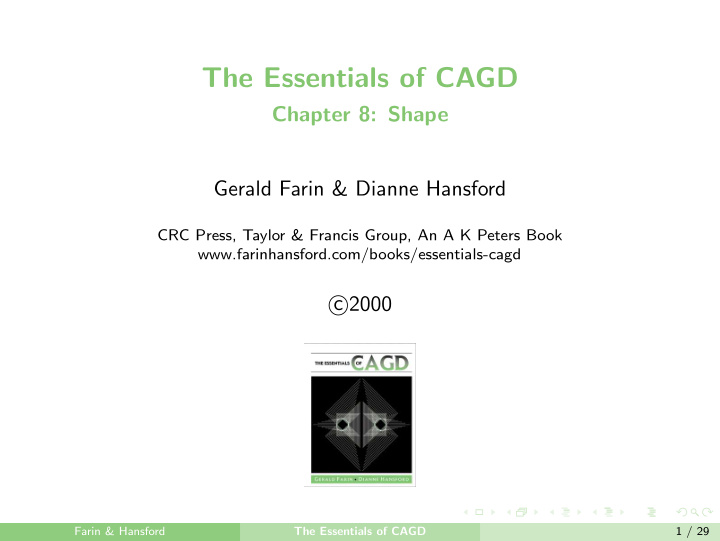 the essentials of cagd
