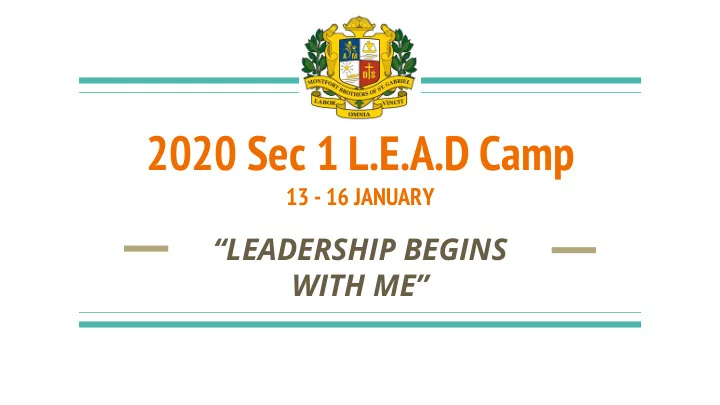 2020 sec 1 l e a d camp