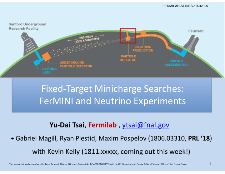 fixed target minicharge searches fermini and neutrino