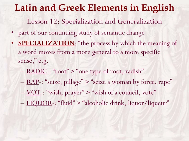 latin and greek elements in english