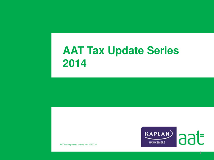 aat tax update series