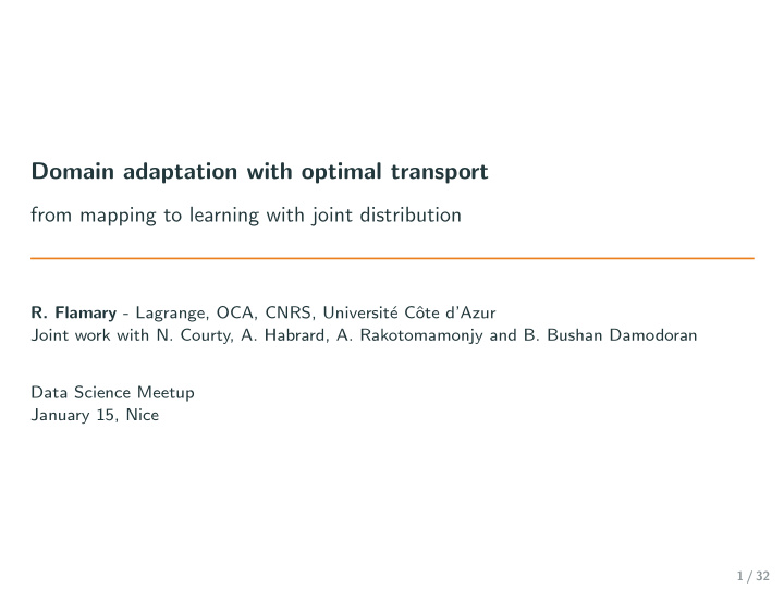 domain adaptation with optimal transport