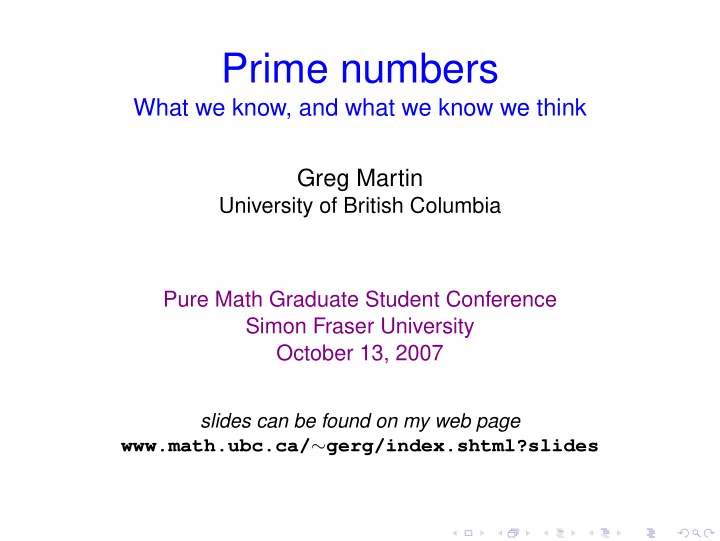 prime numbers