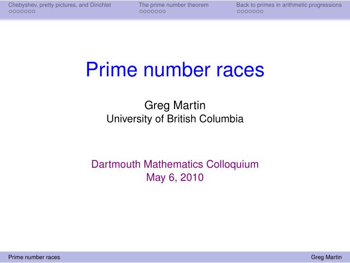 prime number races