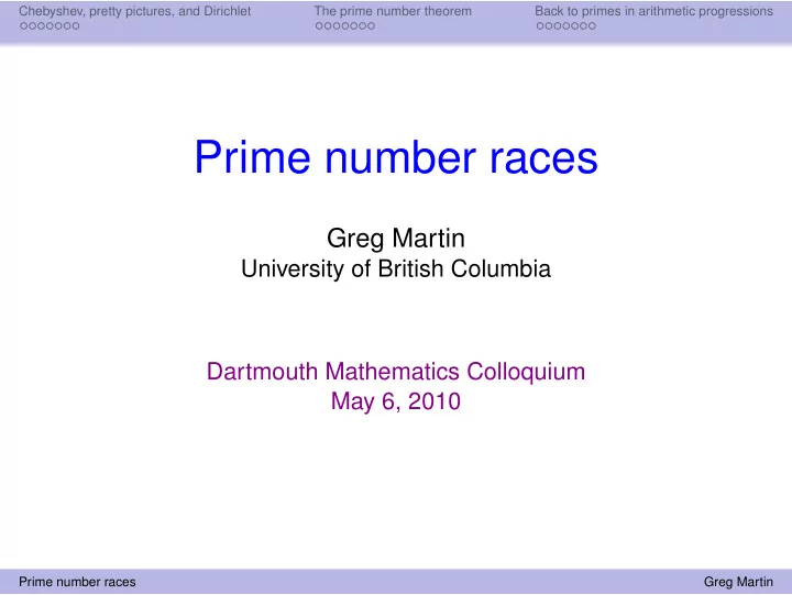 prime number races