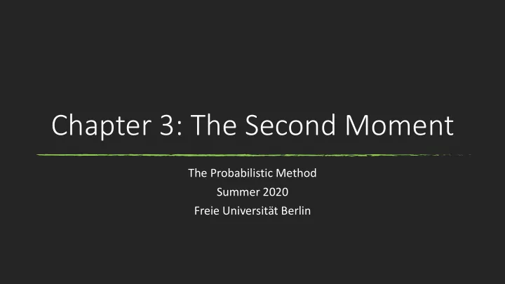 chapter 3 the second moment