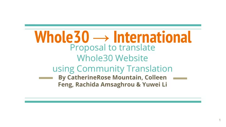 whole30 international