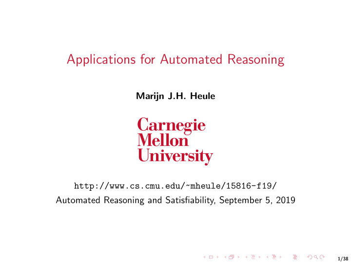 applications for automated reasoning