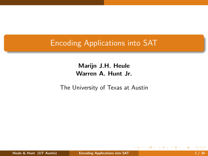 encoding applications into sat