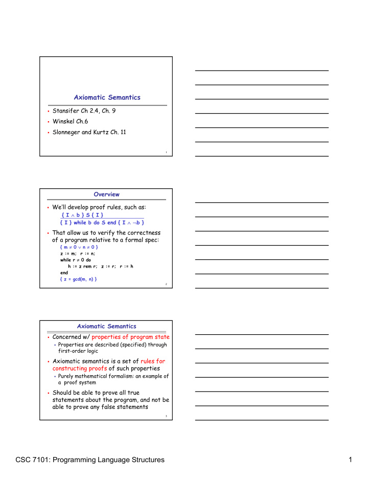 csc 7101 programming language structures 1