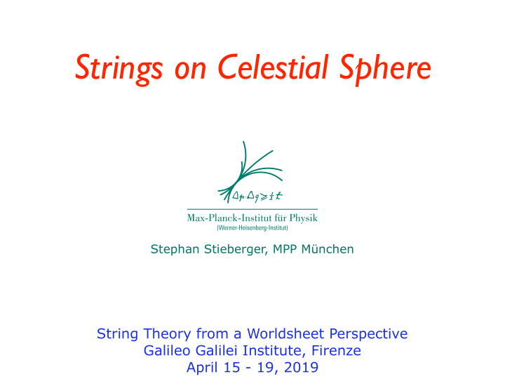 strings on celestial sphere