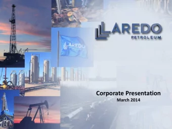 Corporate Presentation  March 2014  Forward-Looking / Cautionary Statements  This presentation