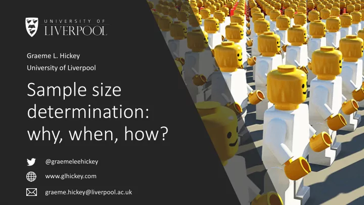 sample size determination why when how