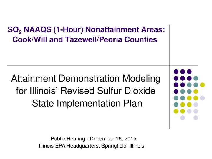 attainment demonstration modeling for illinois revised